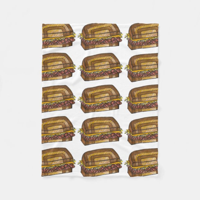 NYC New York City Jewish Deli Reuben Sandwich Fleece Blanket (Front)