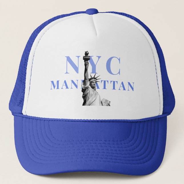Nyc New York City Manhattan Liberty Statue Trucker Hat (Front)