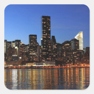 NYC New York City Manhattan Night Square Sticker