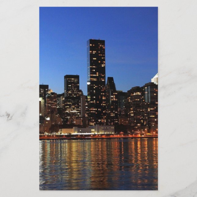NYC New York City Manhattan Night Stationery (Front)