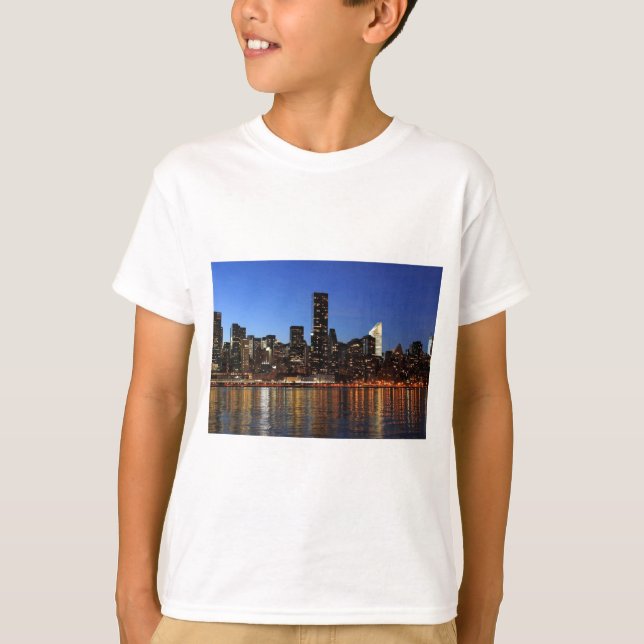 NYC New York City Manhattan Night T-Shirt (Front)