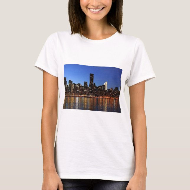 NYC New York City Manhattan Night T-Shirt (Front)