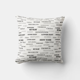NYC New York City Neighbourhood Cushion