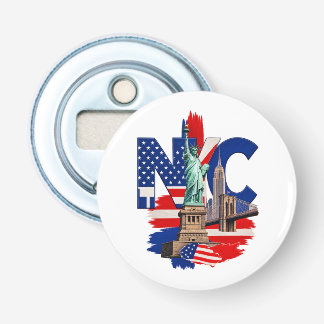 NYC New York City Patriotic Skyline Graphic – Stat Bottle Opener