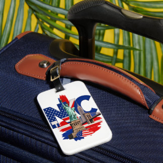 NYC New York City Patriotic Skyline Graphic – Stat Luggage Tag