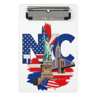 NYC New York City Patriotic Skyline Graphic – Stat Mini Clipboard