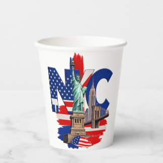 NYC New York City Patriotic Skyline Graphic – Stat Paper Cups