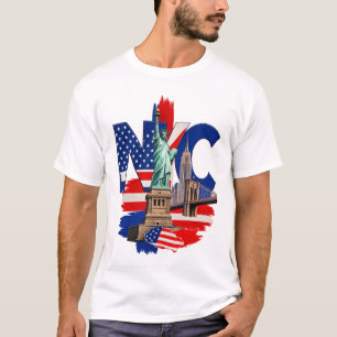 NYC New York City Patriotic Skyline Graphic – Stat T-Shirt