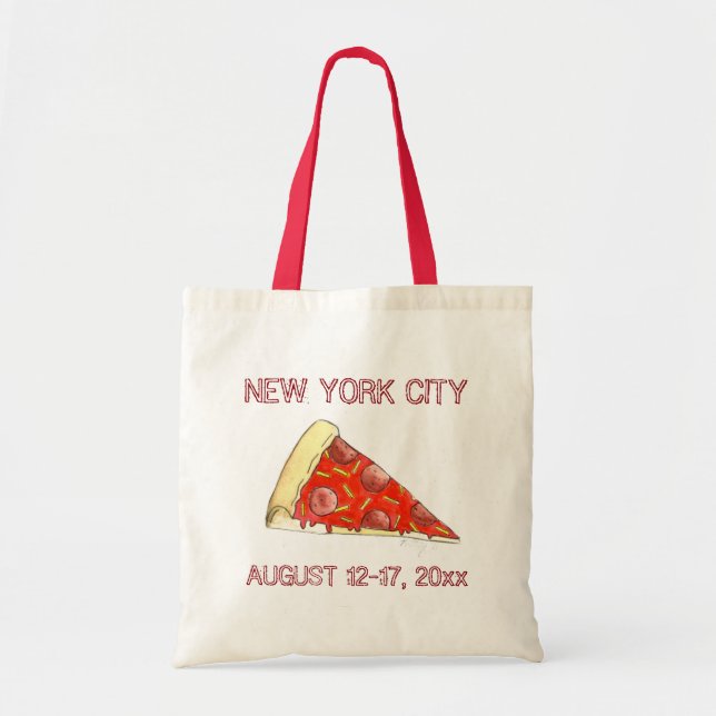 NYC New York City Pizza Customised Trip Tote Bag (Front)
