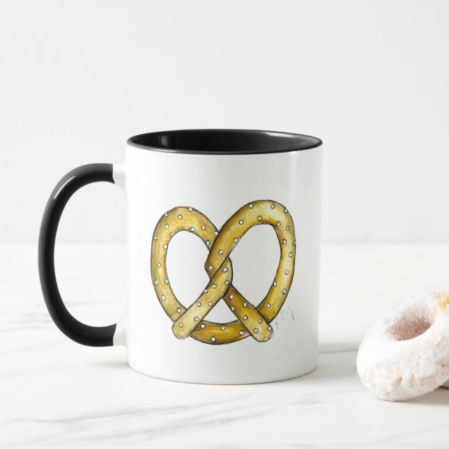 NYC New York City Salty Soft Pretzel Foodie Mug (With Donut)