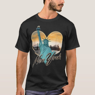 NYC New York City Skyline Souvenir Statue of Liber T-Shirt