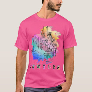 NYC New York City Skylines Statue Of Liberty  T-Shirt