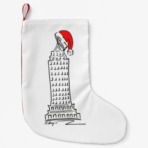 NYC New York City Skyscraper Red Santa Christmas Small Christmas Stocking