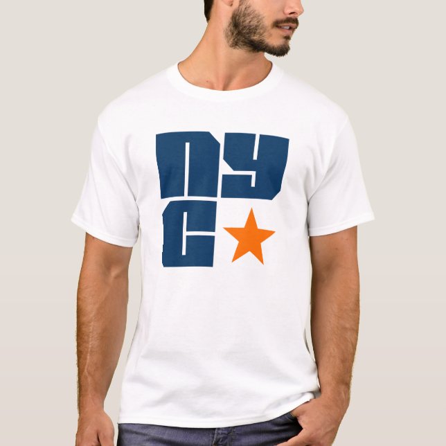 NYC New York City Star Block Text Shirt (Front)
