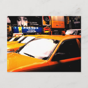 NYC New York City Times Square Yellow Cabs Postcard