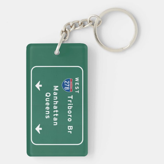 NYC New York City Triboro Br Manhattan Interstate Key Ring (Back)