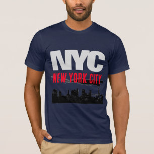 NYC New York City USA Retro Vintage Navy Blue T-Shirt