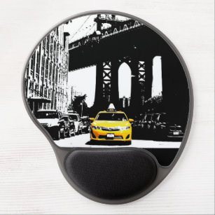 Nyc New York City Yellow Taxi Brooklyn Bridge Gel Mouse Mat
