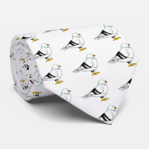 NYC New York Dirty Bird Pigeon Print Seagull Gull Tie