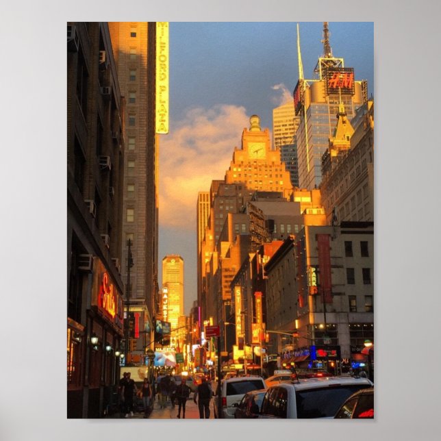 NYC New York Midtown Broadway Theatre District Poster (Front)