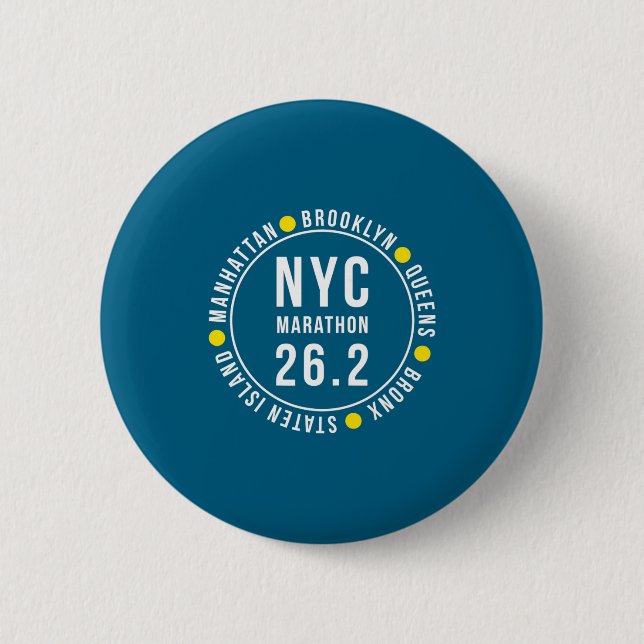 Nyc New York Souvenir Marathon Runner _1  6 Cm Round Badge (Front)