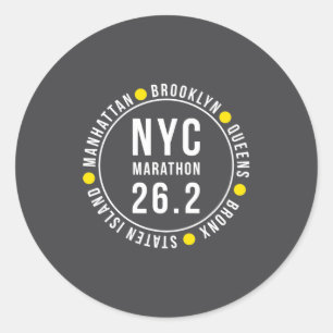 Nyc New York Souvenir Marathon Runner _2  Classic Round Sticker