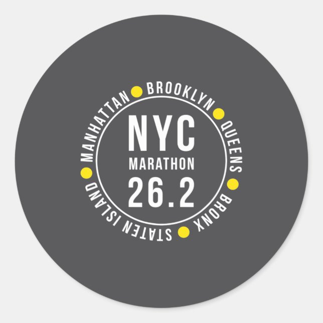 Nyc New York Souvenir Marathon Runner _2  Classic Round Sticker (Front)