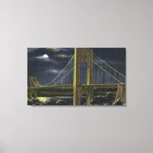 NYC, New YorkGeorge Washington Bridge at Night Canvas Print (Front)