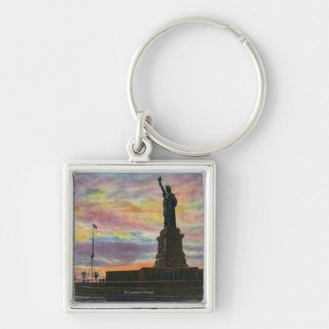 NYC, New YorkSunrise View of Statue of Liberty Key Ring (Front)