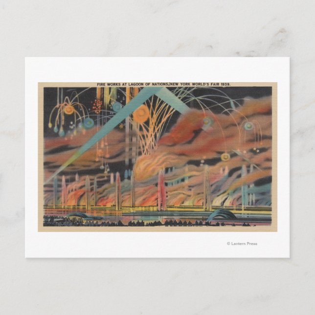 NYC, NY - Fireworks at Lagoon of Nations Worlds Postcard (Front)
