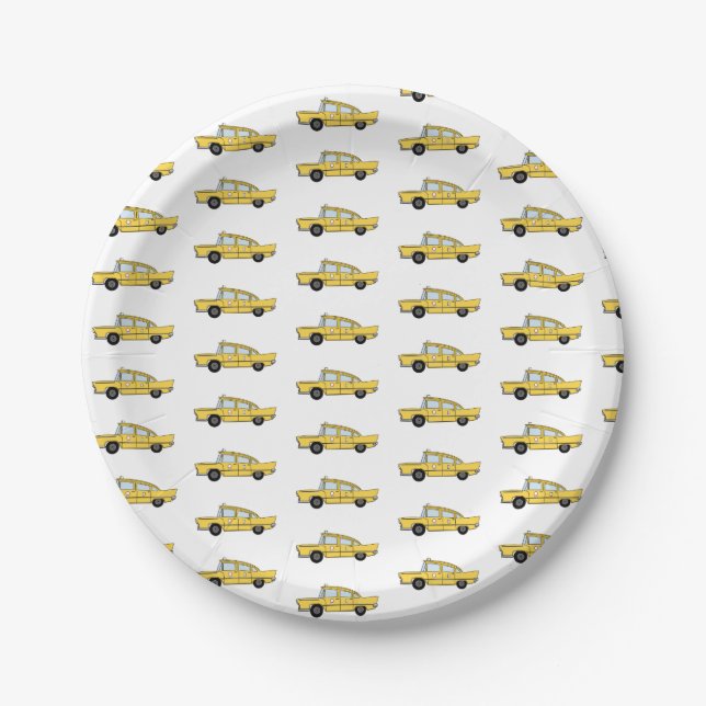 NYC Party Taxi Please Paper Party Plates (Front)