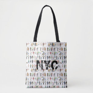 NYC People of New York City Watercolor Print Tote Bag