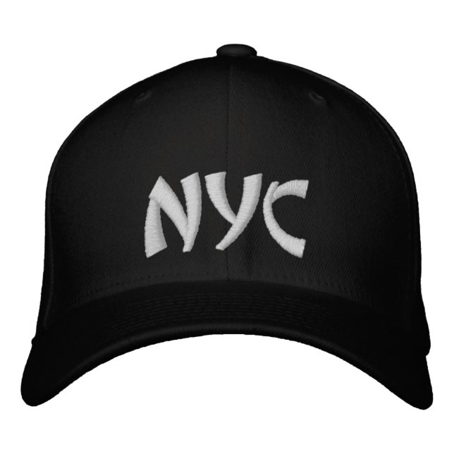 NYC Personalised Name Black & White Baseball Hat (Front)