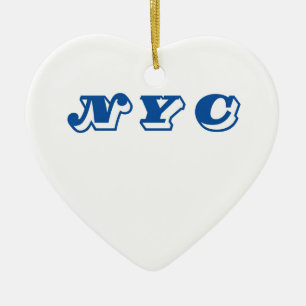 NYC Printed Ceramic Heart Ornament