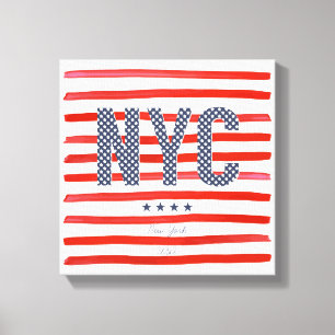 NYC Red, White & Blue Design Canvas Print