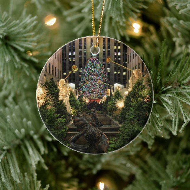 NYC Rockefeller Centre Christmas Tree, Angels Ceramic Tree Decoration (Tree)