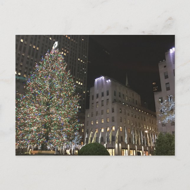 NYC Rockefeller Centre Christmas Tree New York Holiday Postcard (Front)
