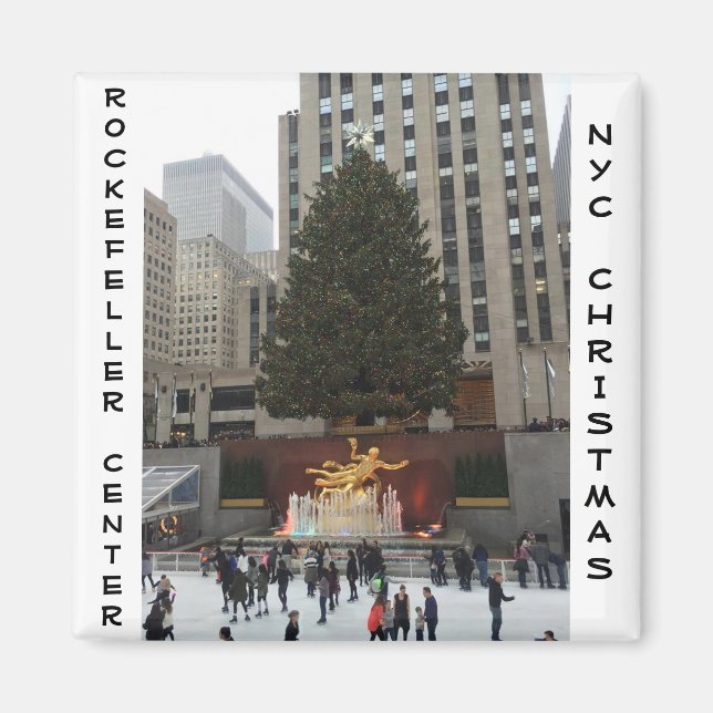 NYC Rockefeller Centre Ice Skating Rink Magnet (Front)