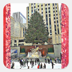 NYC Rockefeller Centre Ice Skating Rink Sticker