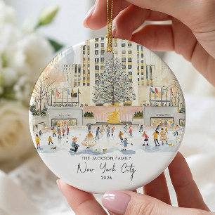 NYC Rockefeller Christmas Ceramic Tree Decoration