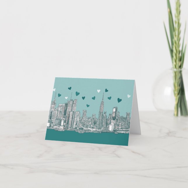 NYC romantic turquoise Card (Front)