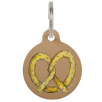 NYC Salty Soft Pretzel Snack Food Pet Dog Tag