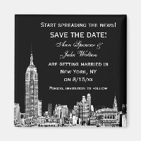 NYC Skyline 01 Etched DIY BG Colour Save the Date