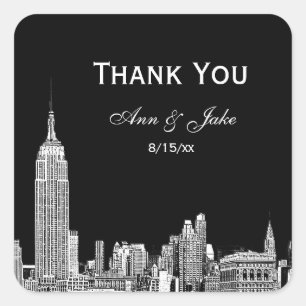 NYC Skyline 01 Etched DIY BG  Favour Tag Thank You