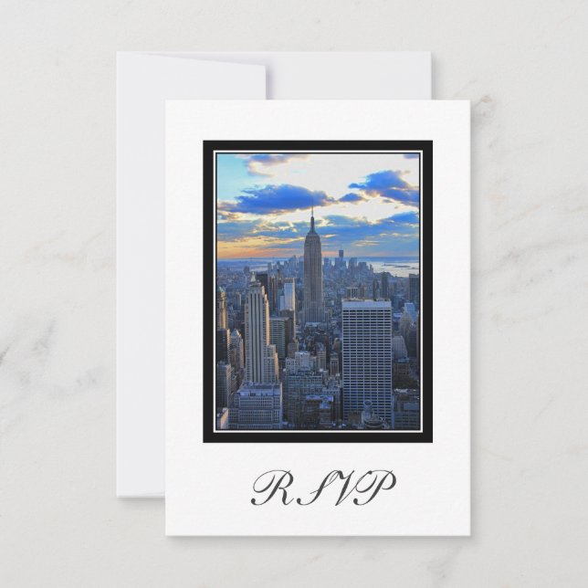 NYC Skyline as Sunset Approaches RSVP #1 Card (Front)