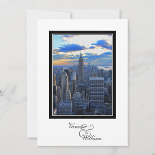 NYC Skyline as Sunset Approaches Wedding Invite