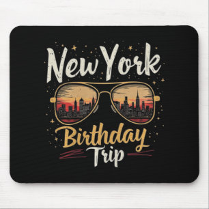 Nyc Skyline Birthday New York Trip Celebration Des Mouse Mat