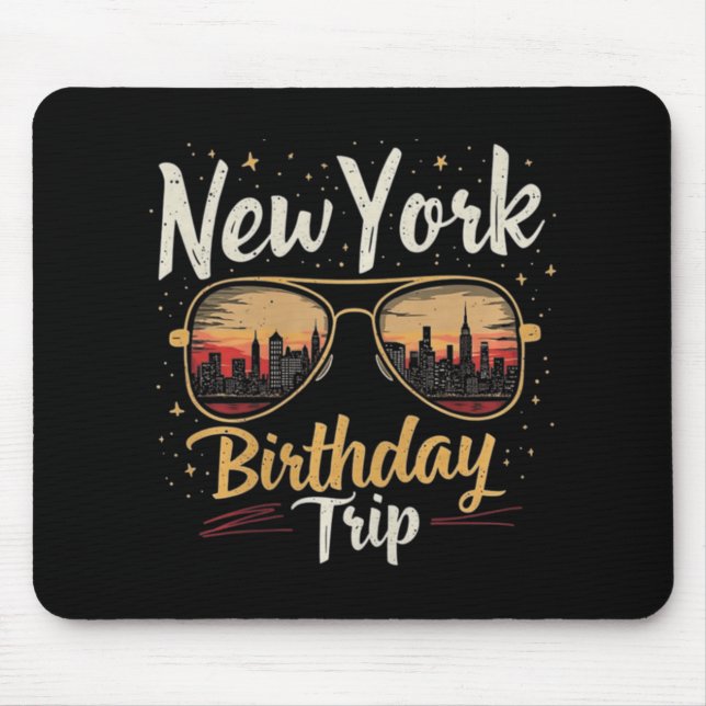 Nyc Skyline Birthday New York Trip Celebration Des Mouse Mat (Front)