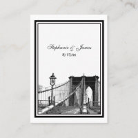 NYC Skyline Bklyn Bridge #2 Etched Escort Cards #2