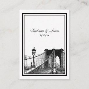 NYC Skyline Bklyn Bridge #2 Etched Escort Cards #2